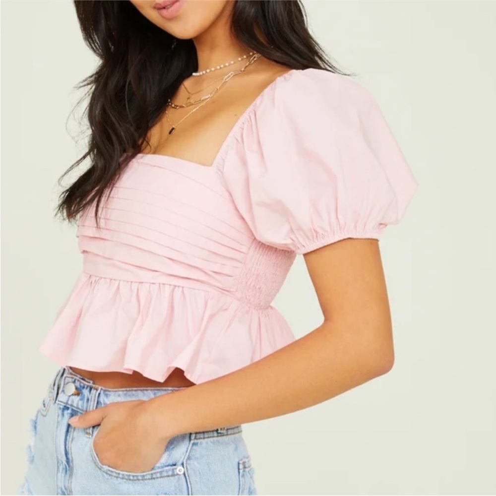Altar'd State - Serenity Smocked Peplum Top in Light Pink - Size : XS - Picture 2 of 7